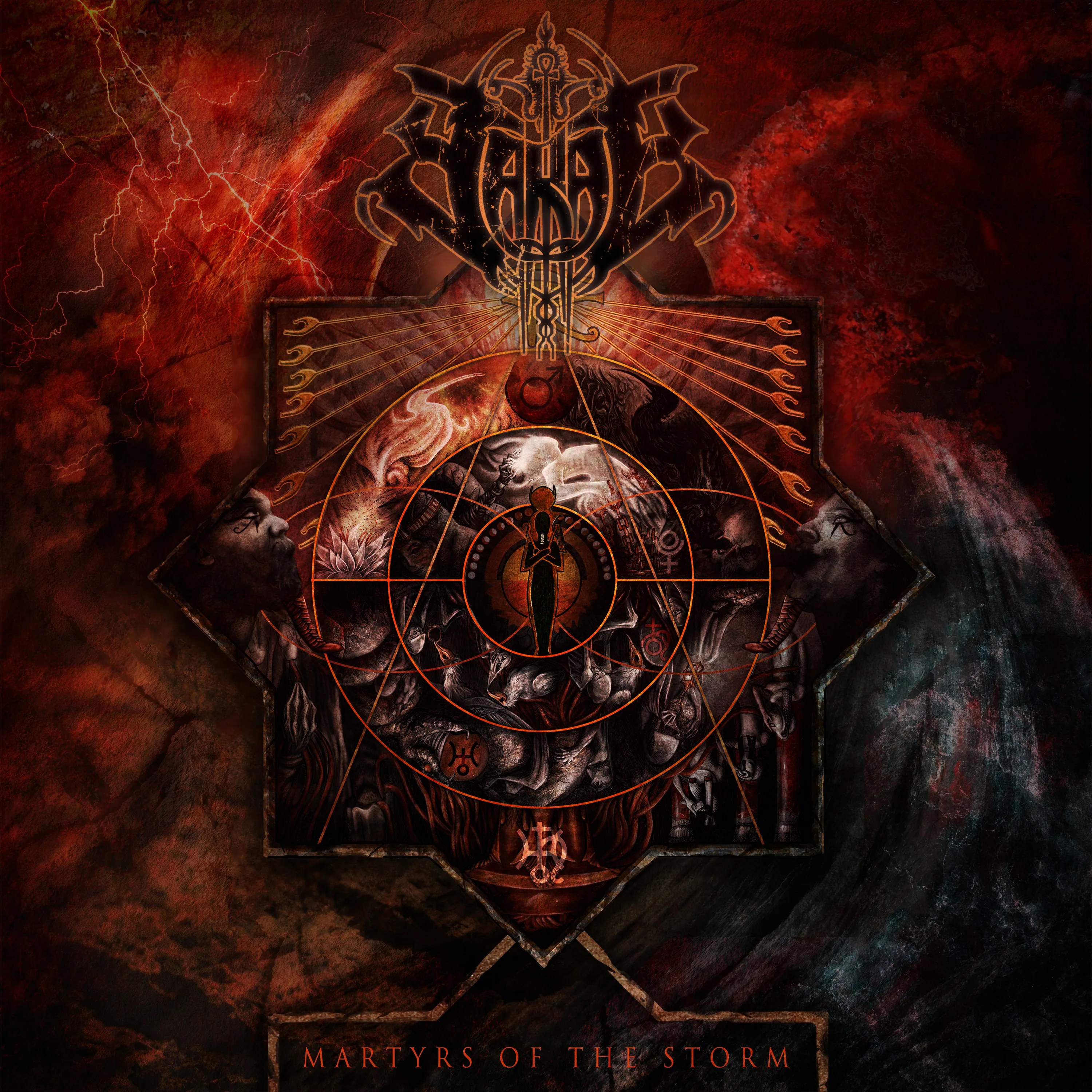 Official album cover art for the release Martyrs of the Storm by Scarab