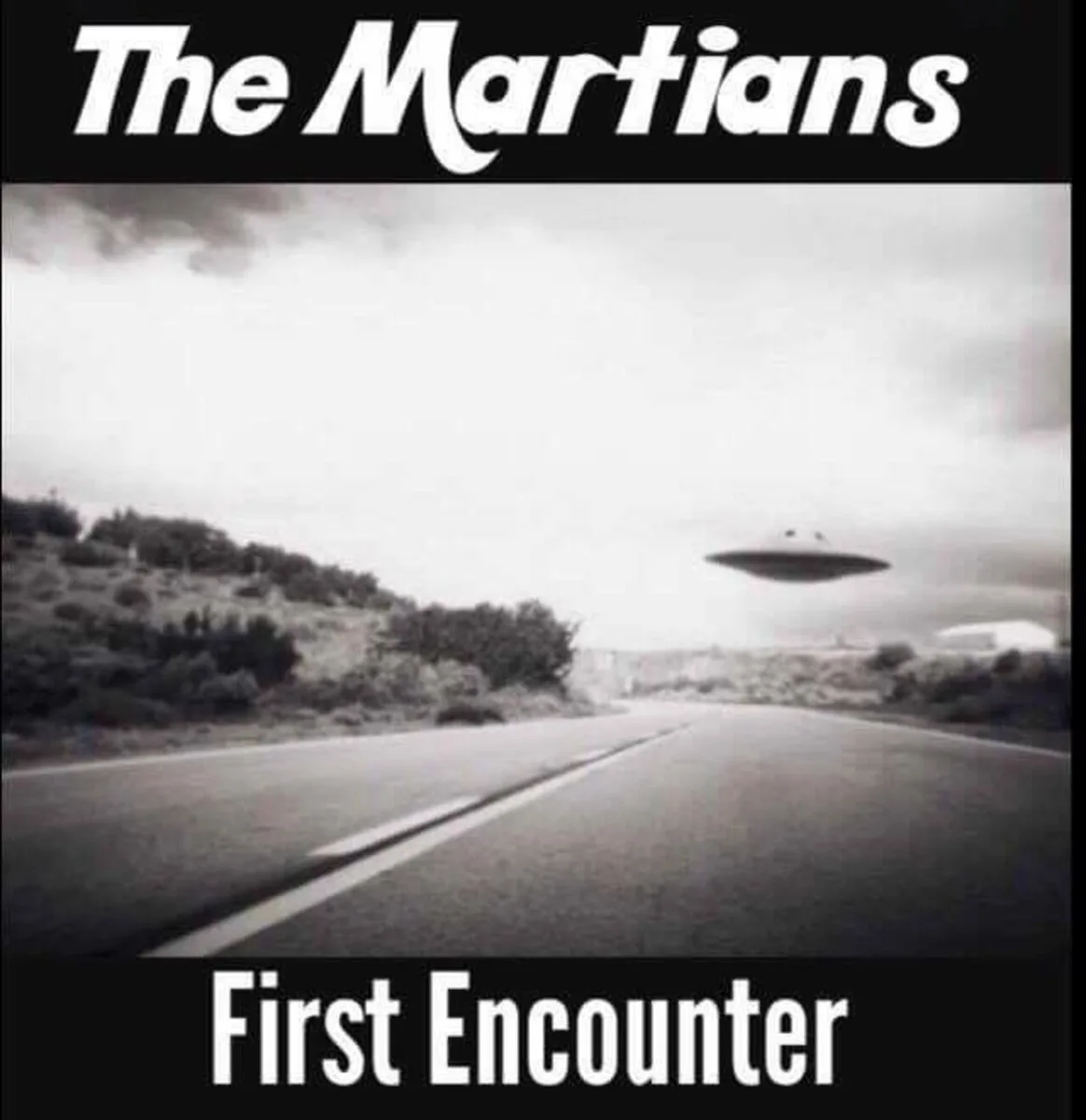 Official album cover art for the release First Encounter by The Martians
