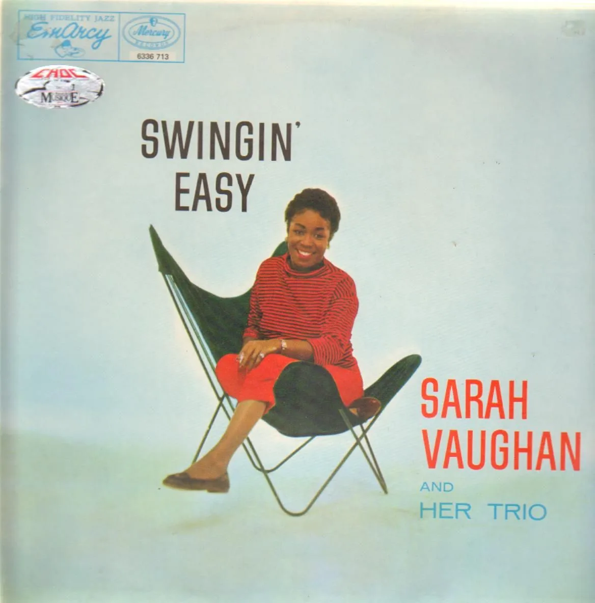 Official album cover art for the release Swingin' Easy by Sarah Vaughan and Her Trio
