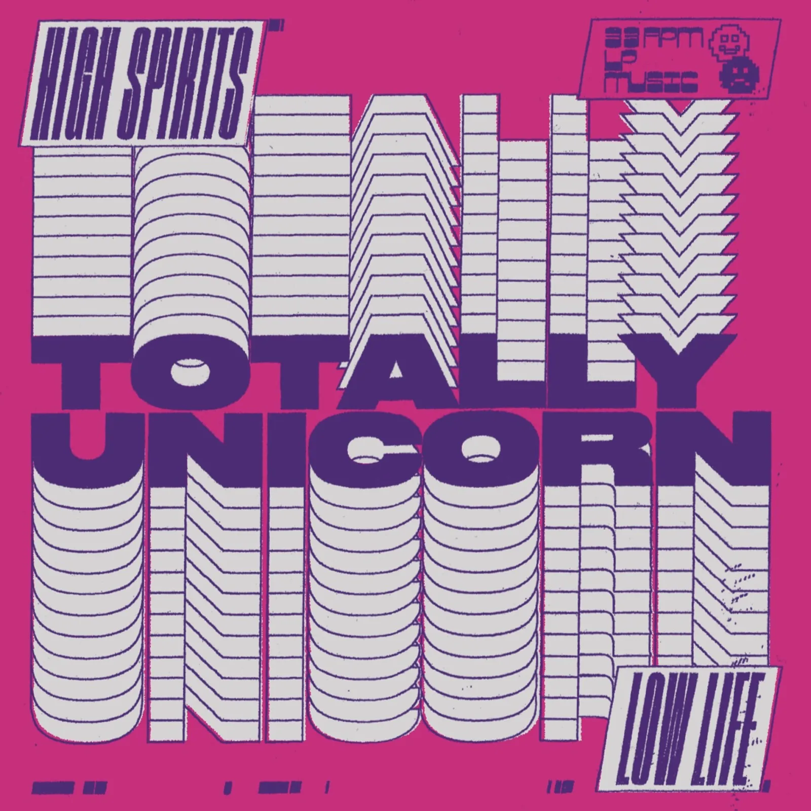 Official album cover art for the release High Spirits//Low Life by Totally Unicorn