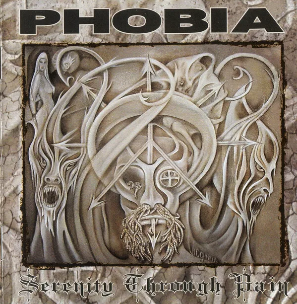 Official album cover art for the release Serenity Through Pain by Phobia