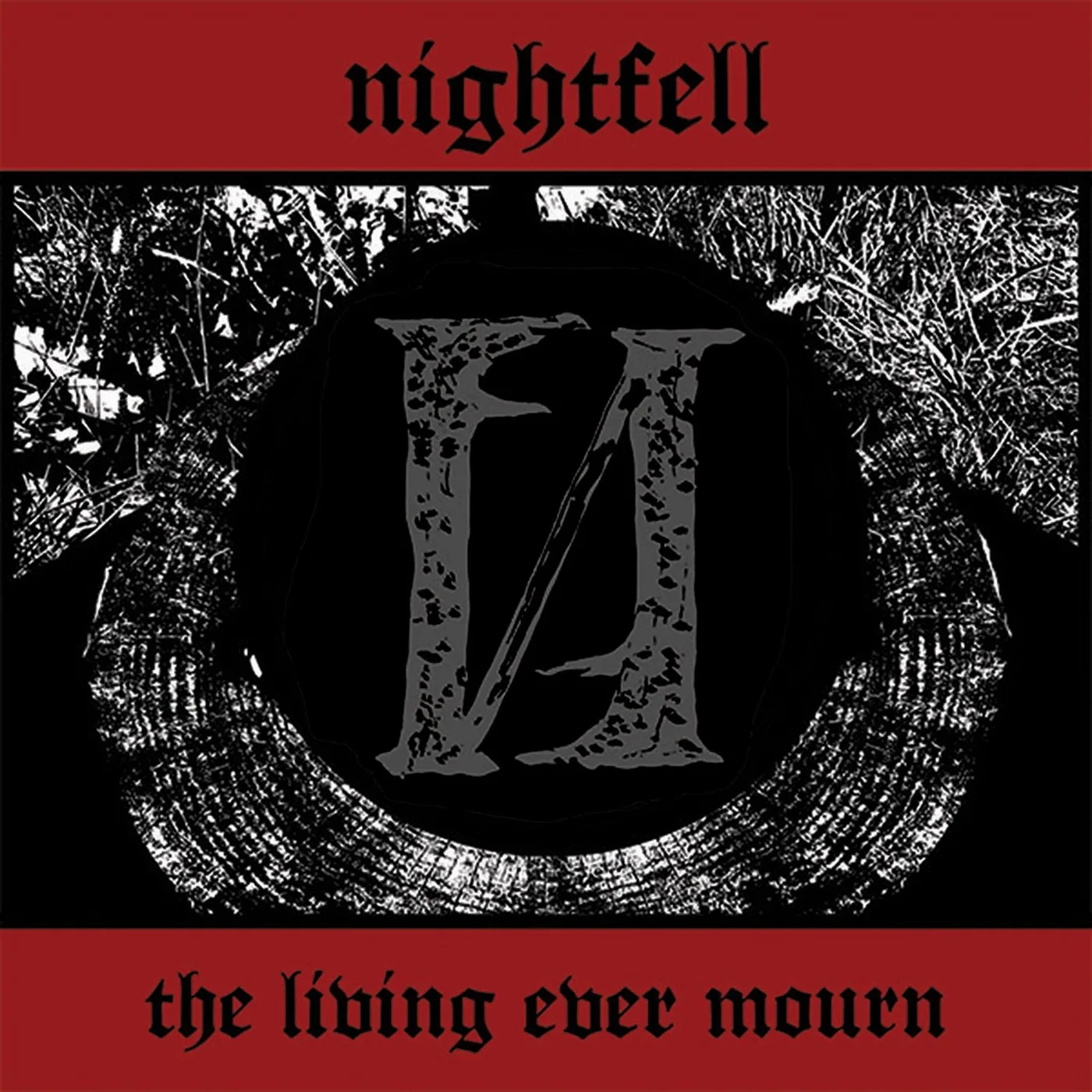 Official album cover art for the release The Living Ever Mourn by Nightfell