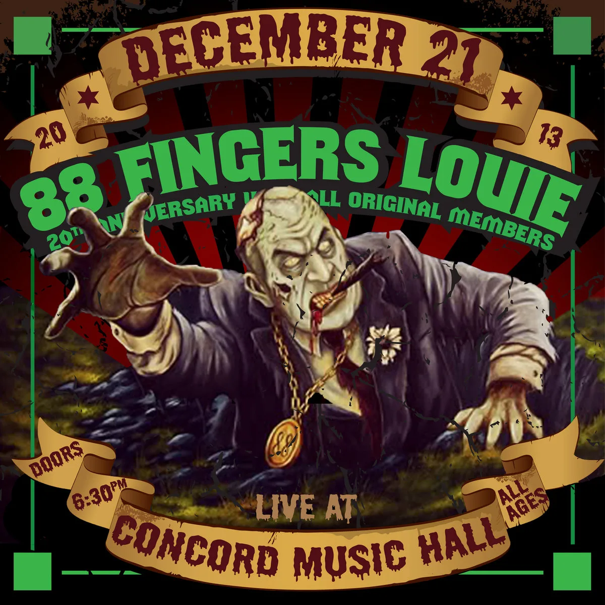 Official album cover art for the release 20th Anniversary - Live in Chicago 12-21-2013 by 88 Fingers Louie