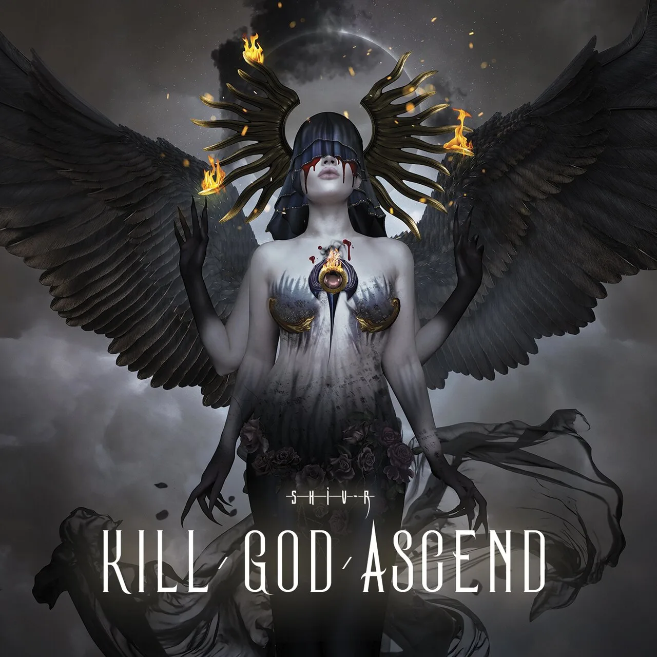 Official album cover art for the release Kill God Ascend by Shiv-R