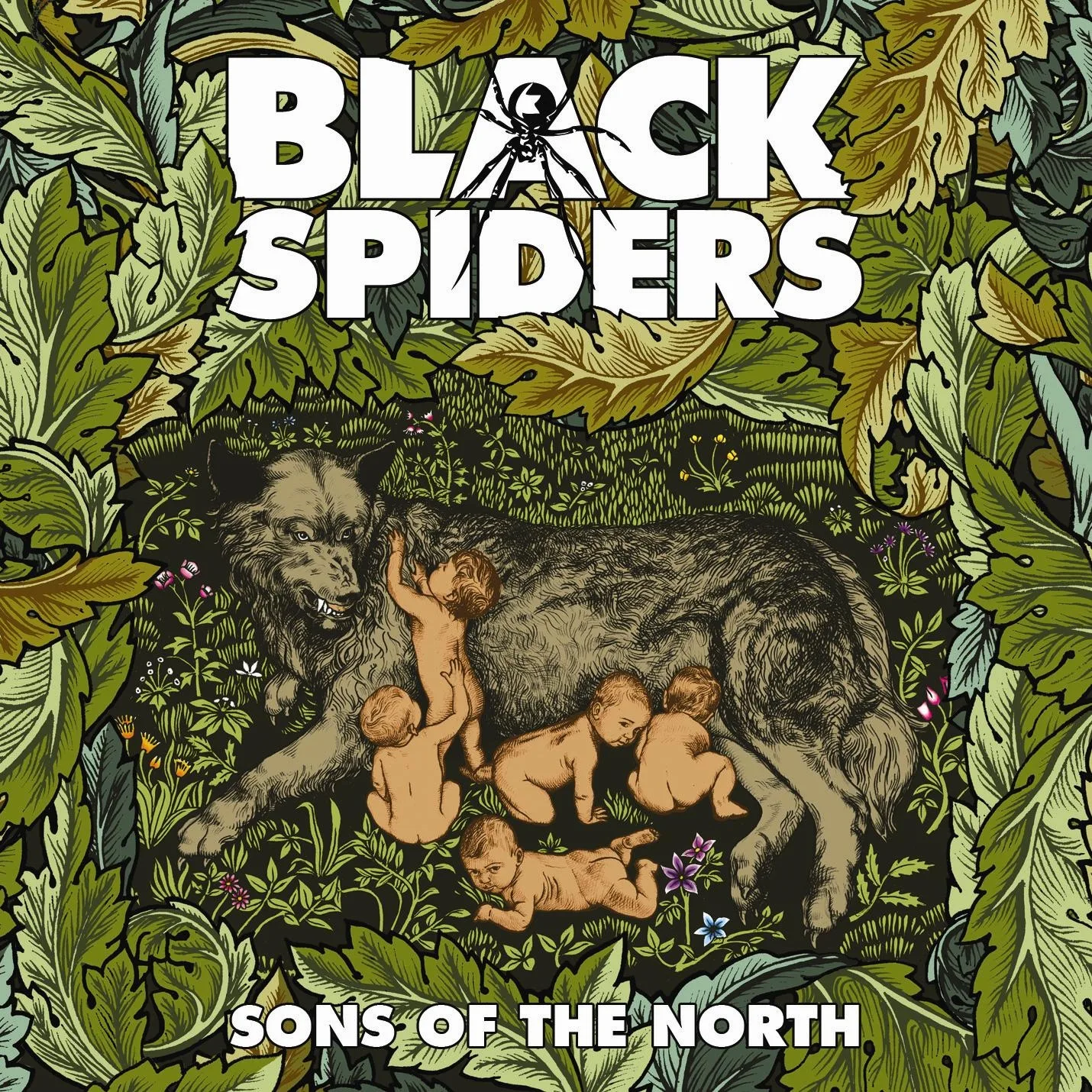 Official album cover art for the release Sons of the North by Black Spiders