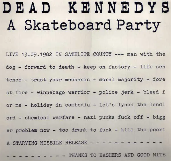 Let’s Lynch the Landlord song track artwork featured on the album A Skateboard Party by Dead Kennedys