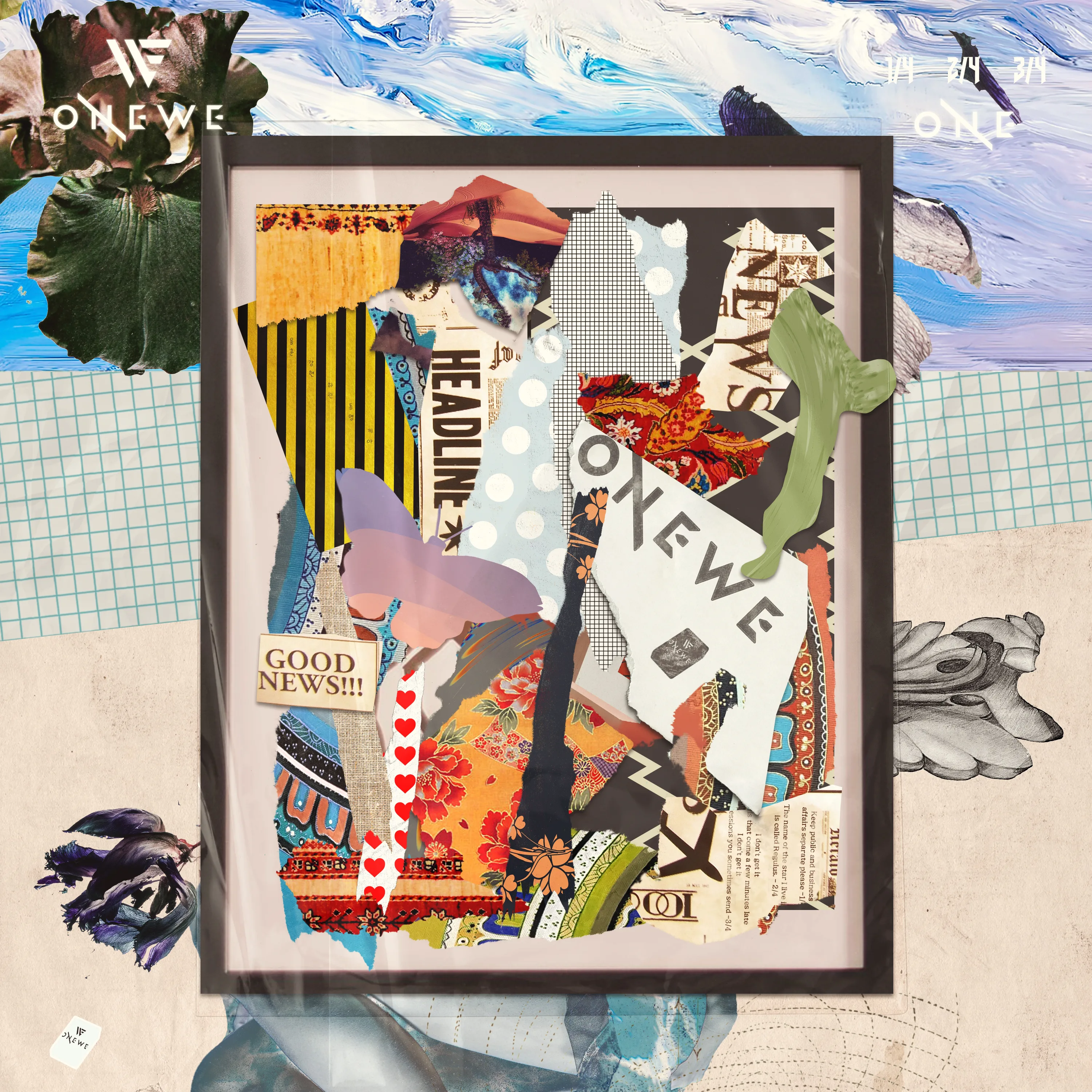 Official album cover art for the release ONE by ONEWE