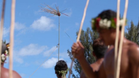 Heiva Tahiti, Traditional sports of Polynesia, Men throwing their Javelin to the target during contest