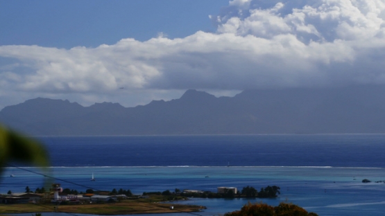 Moorea, panoramic view of the island shot from Tahiti