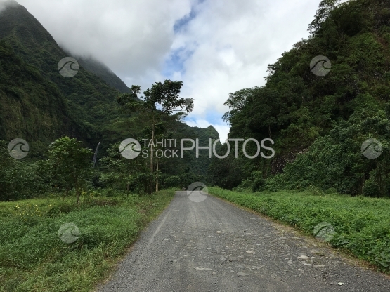 Tahiti, Landscape of the Papenoo valley, on the road