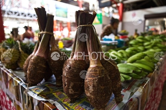 Market of Papeete, local taro