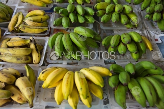 Bananas stall at the market of Papeete