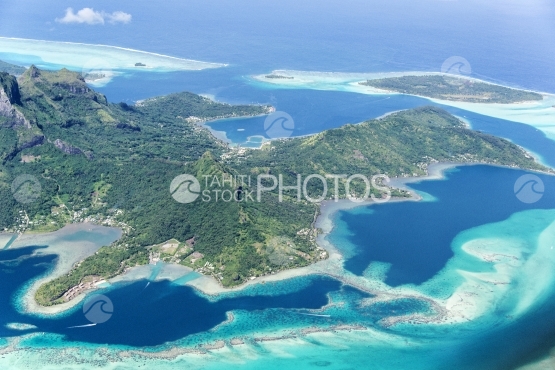 Bora Bora, Aerial view of the island and lagoon