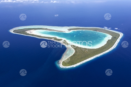 Tupai, aerial view of heart shape of the atoll