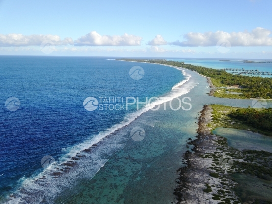 Bora Bora aerial, over the barrier reef