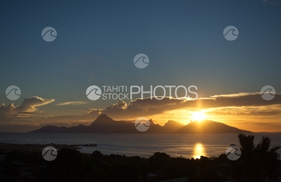 Moorea, beautiful sunset shot from Tahiti