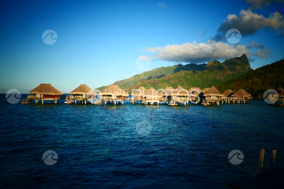 Typical polynesian luxury resort at Moorea