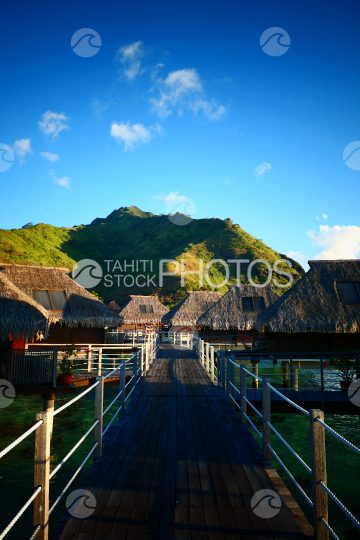 Typical polynesian luxury resort at Moorea