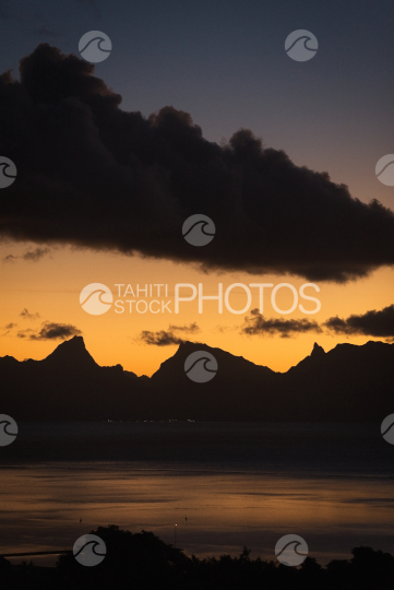 Sunset on Moorea, shot from Tahiti