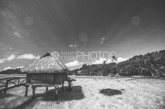 Luxury overwater bungalow in the lagoon of Bora bora