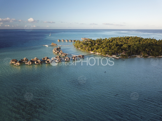Tahaa, aerial shot of the lagoon