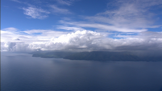 Hiva Oa, Aerial view of the island, Marquesas archipelago