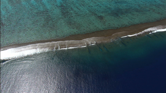 Raiatea, leeward islands, aerial view of the barrier reef