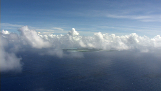 Maiao aerial view, cloudy sky, windward islands