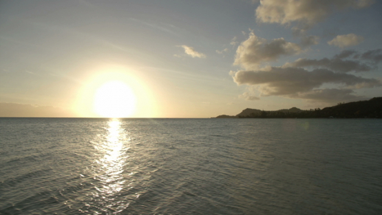 Sunset in the lagoon of Bora Bora, Time lapse, french Polynesia