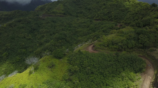 Fatu Hiva, aerial drone video of the mountains and valley, marquesas islands, Polynesia 4K UHD
