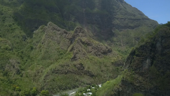 Tahiti Aerial drone view, Valley of Papenoo, French Polynesia