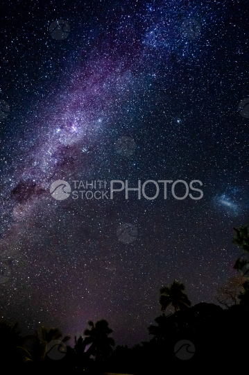 Milky way shot in the sky of Bora Bora, French Polynesia