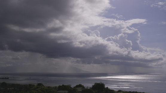 Clouds formation above the island of Moorea, time lapse 4K UHD