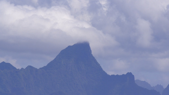 Clouds formation above the island of Moorea, time lapse 4K UHD