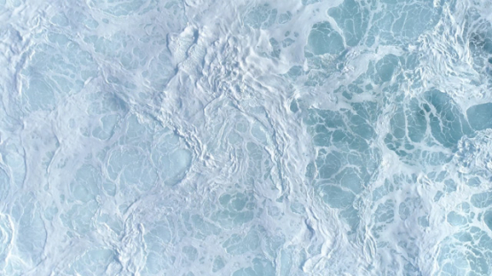 Tahiti, aerial view of the foam of wave Teahupoo, 4K UHD