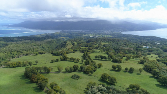 Peninsula of Tahiti, Aerial view of hill of Taravao, 4K UHD