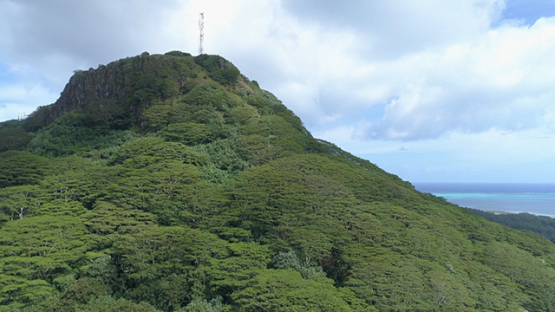 Raiatea, aerial view of the mount Tapioi, Uturoa, 4K UHD
