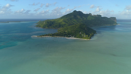 Maupiti, aerial view of the island, Taatoi, 4K UHD