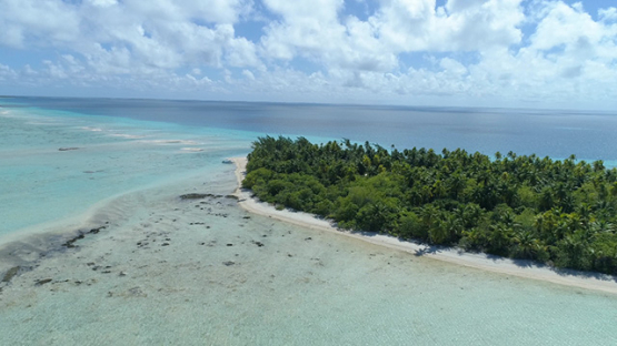 Tikehau, aerial view of the islet Motu Tavararo, 4K UHD