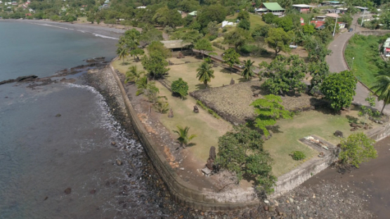 Nuku Hiva, aerial view of the Pae Pae Temehea of Taiohae, 4K UHD