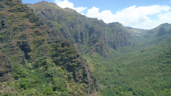 Nuku Hiva, aerial view of the valley Hakaui, 4K UHD