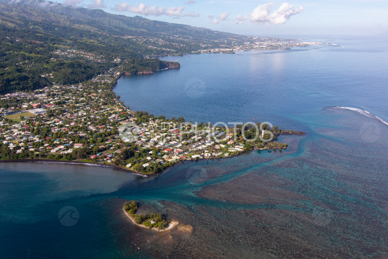 Tahiti, aerial photography of Pointe Vénus