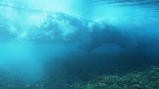 Tahiti, Big Wave rolling shot from underwater
