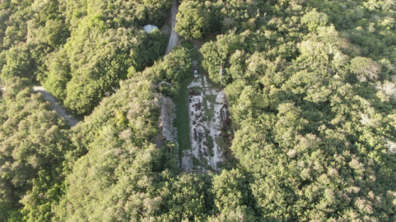 Makatea, Aerial drone view of the phosphate mill ruins, 2K7
