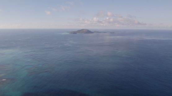 Gambier archipelago, aerial drone view of islands of Akamaru,  and lagoon, 4K UHD