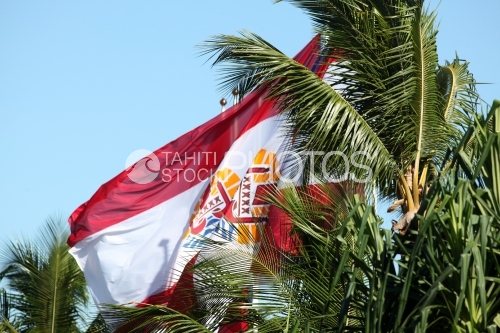 Polynesian and French Flags, Drapeau de Polynésie Française