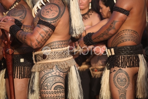 Tatoo on Marquesian Dancer, Tatouage d'un danseur Marquisien