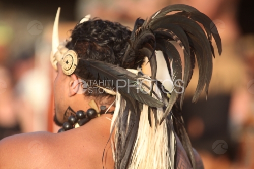 Headdress of marquesian dancer, Coiffe d'un danseur marquisien