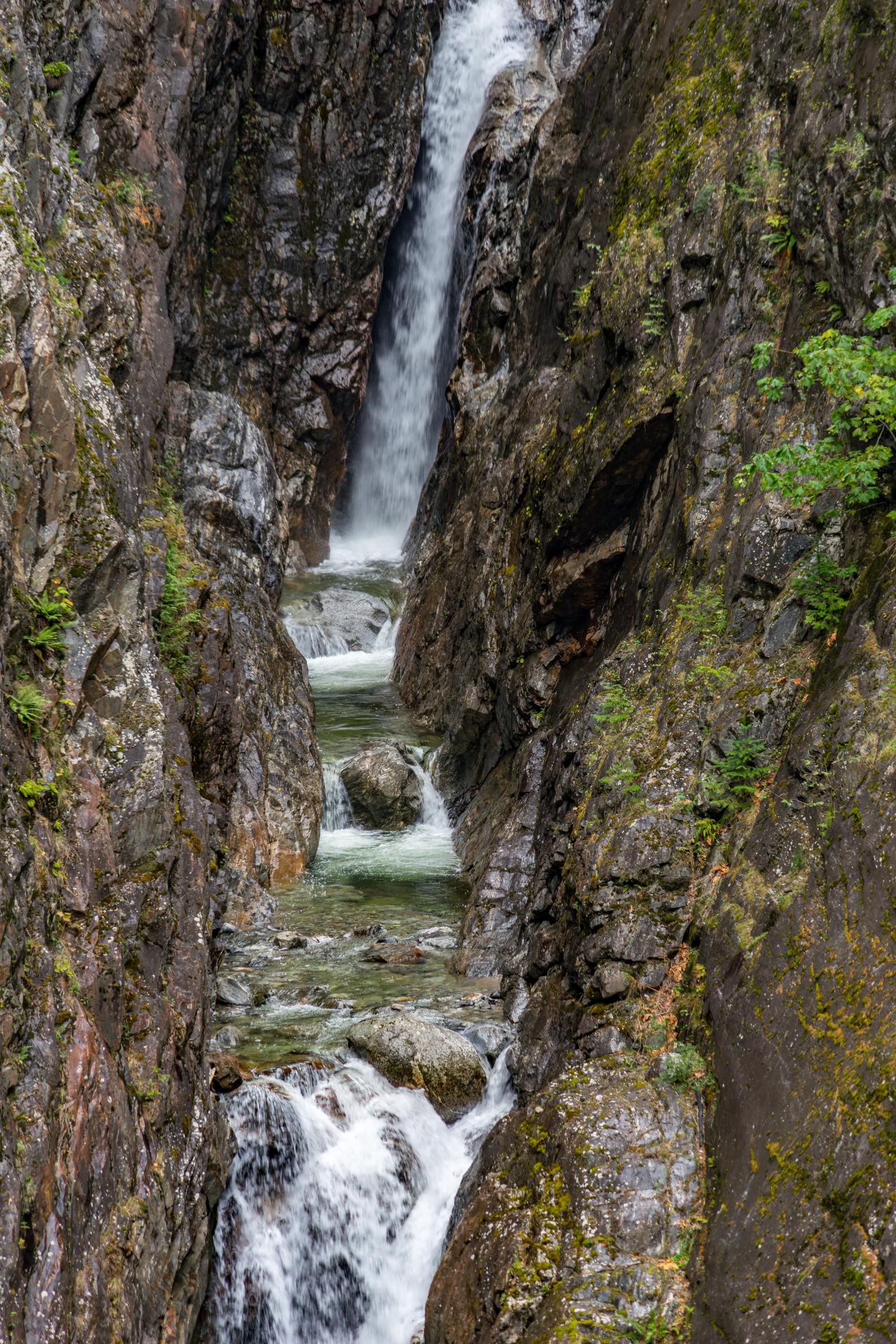 Waterfall in a Rocky Canyon North Cascades Washington State United States