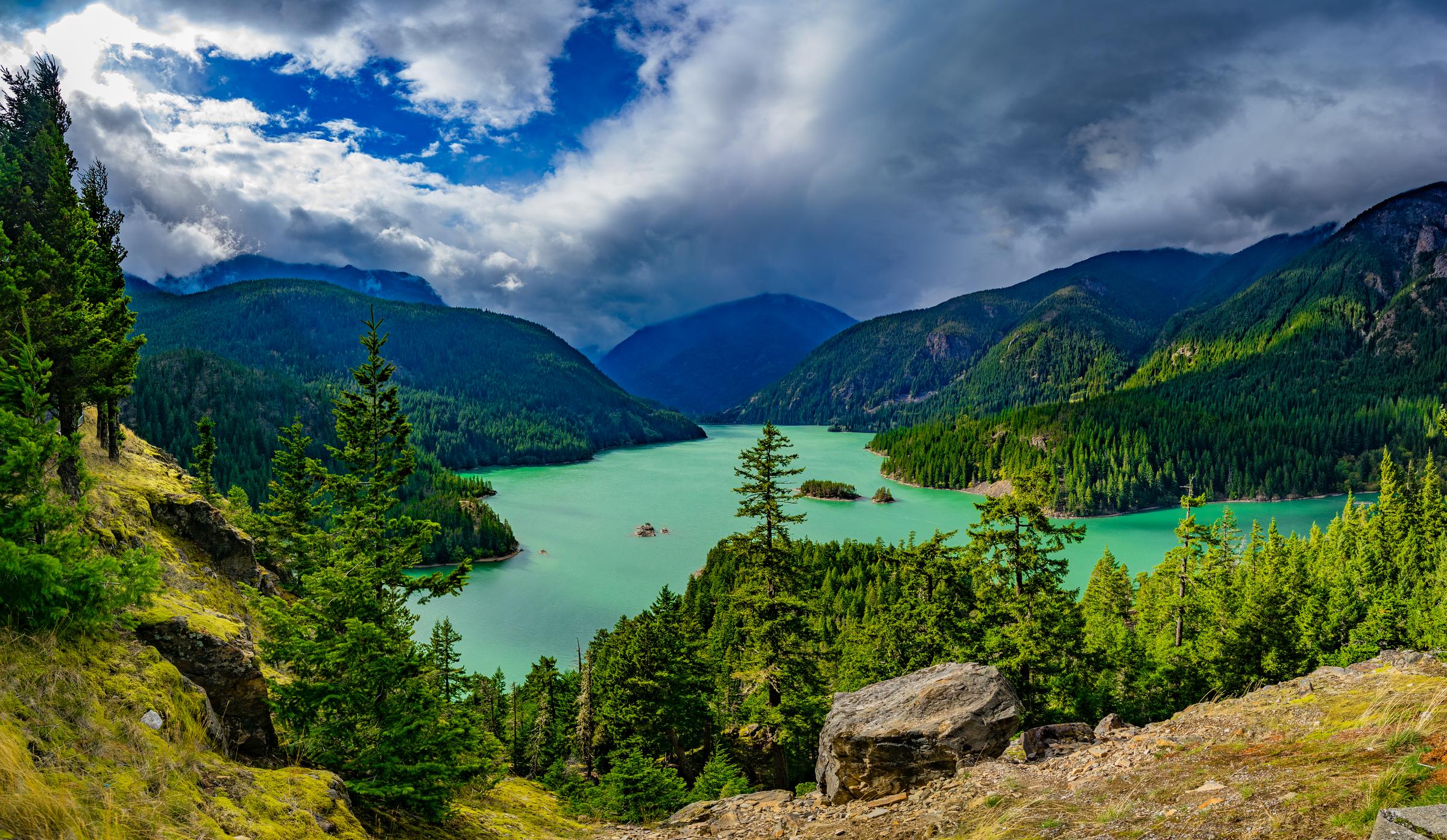 Lake in a mountain valley North Cascades Washington State United States